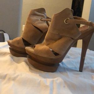 Nude suede Jessica Simpson heels